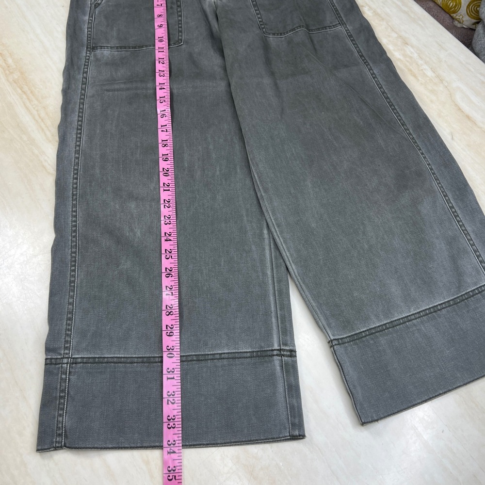 GAP Womens Size 4 Gray Wide Leg Crop High Rise Patch Pocket Denim Pants A36 - Picture 12 of 13